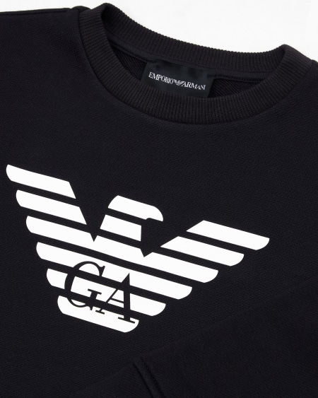 Armani Sudadera de punto de mezcla de modal con logotipo En línea