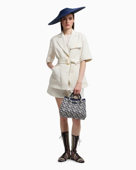 Armani Top con panel trasero en crepé fluido En oferta