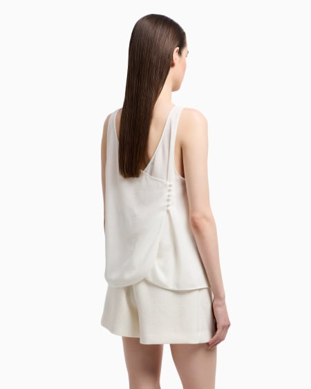 Armani Top con panel trasero en crepé fluido En oferta