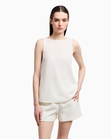 Armani Top con panel trasero en crepé fluido En oferta