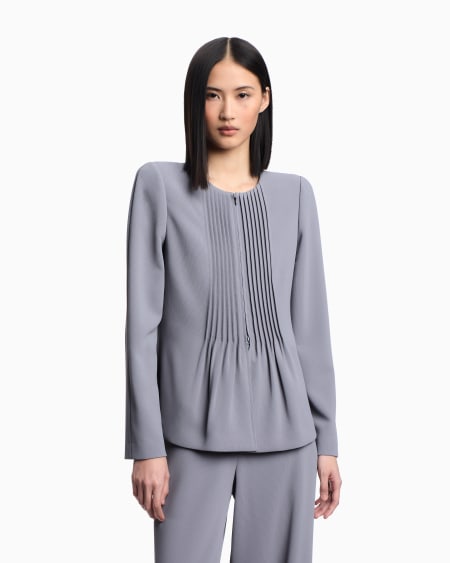Armani Chaqueta de tejido texturizado fluido y plisado Descuento
