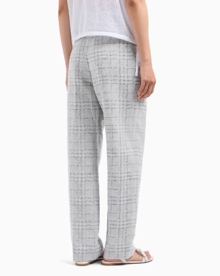 Armani Pantalones con pinzas en mezcla de lino con motivo a cuadros Icon Mejor oferta