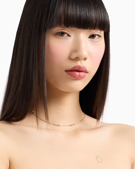 Armani Collar de cadena fina en plata de ley color dorado Envío gratis