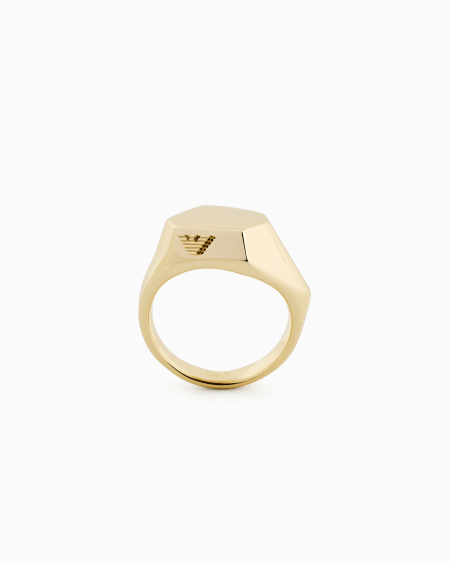 Armani Anillo con punto focal central de latón dorado Oferta especial