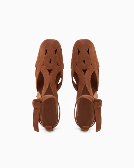 Armani Sandalia de ante con abertura y tira Icon ÚLTIMAS EDICIONES