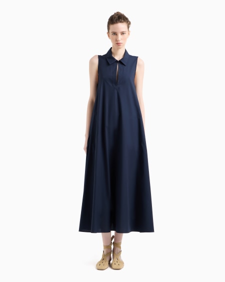 Armani Vestido largo y acampanado de popelina Solo hoy