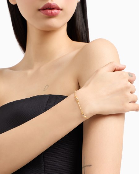 Armani Pulsera de cadena en plata de ley color dorado Promoción trimestral