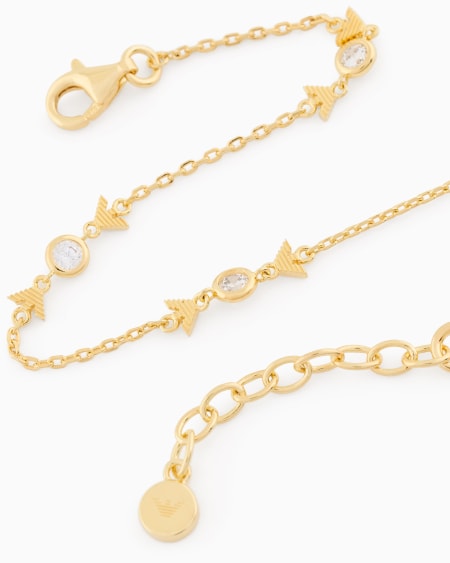 Armani Pulsera de cadena en plata de ley color dorado Promoción trimestral