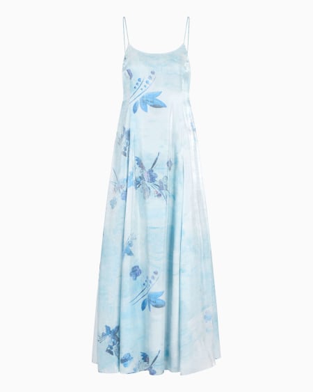 Armani Vestido largo de tejido trilobal con estampado floral batik Solo queda un día