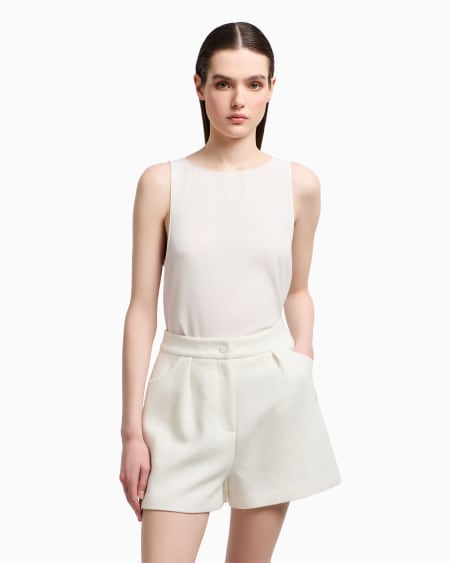Armani Pantalones cortos en mezcla de lana efecto microbouclé Liquidación
