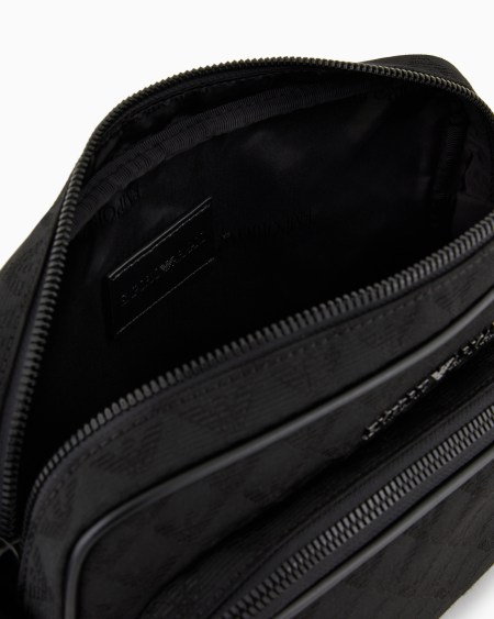 Armani Bolso bandolera de nailon con motivo integral de águila en tejido jacquard Ahorra y exporta