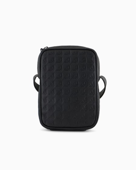 Armani Funda para dispositivos electrónicos de piel con motivo integral de águila en relieve Última moda