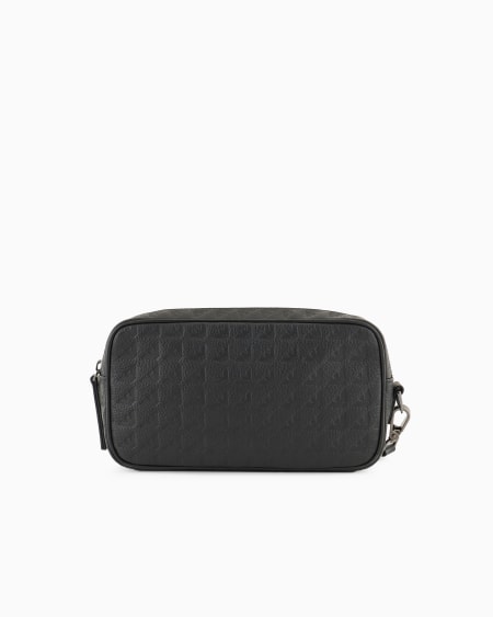 Armani Bolso bandolera de piel con águila repujada por toda la superficie Rebajas de fin de temporada