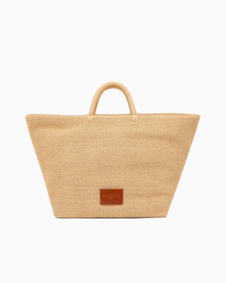 Armani Maxibolso shopper de rafia trenzada Rebajas