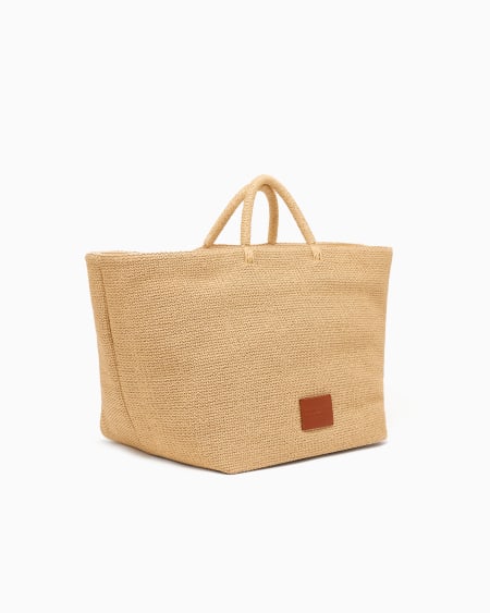 Armani Maxibolso shopper de rafia trenzada Rebajas
