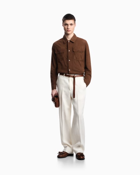 Armani Chaqueta en ante de cabra microcalado Icon En oferta