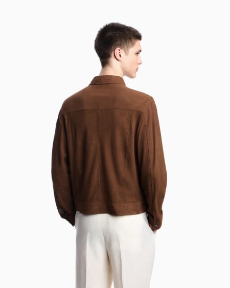 Armani Chaqueta en ante de cabra microcalado Icon En oferta