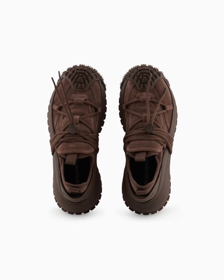 Armani Deportivas de ante con detalles de goma y cordón ceñidor Gran oferta