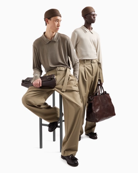 Armani Polo en lyocell elástico de canalé ASV Icon Rebajas de fábrica