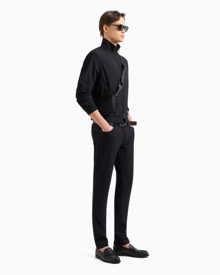 Armani Pantalones de cinco bolsillos en nailon elástico con efecto canneté Los más vendidos