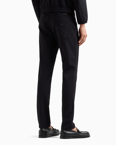 Armani Pantalones de cinco bolsillos en nailon elástico con efecto canneté Los más vendidos