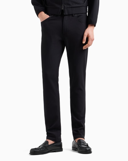 Armani Pantalones de cinco bolsillos en nailon elástico con efecto canneté Los más vendidos