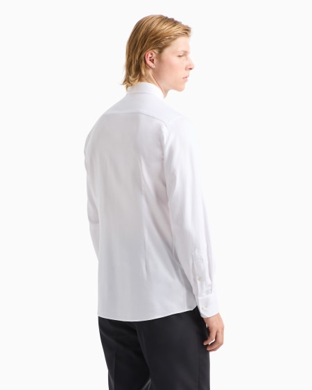 Armani Camisa de algodón microestructurado con acabado suave Liquidación