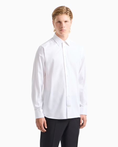 Armani Camisa de algodón microestructurado con acabado suave Liquidación