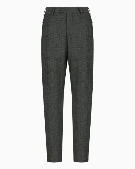 Armani Pantalones de lana virgen con trama efecto tridimensional