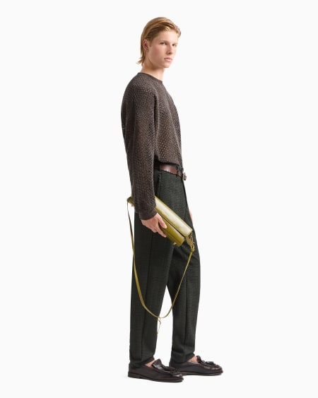 Armani Pantalones de lana virgen con trama efecto tridimensional Oferta especial