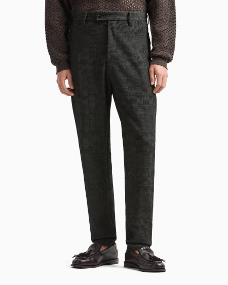 Armani Pantalones de lana virgen con trama efecto tridimensional Oferta especial