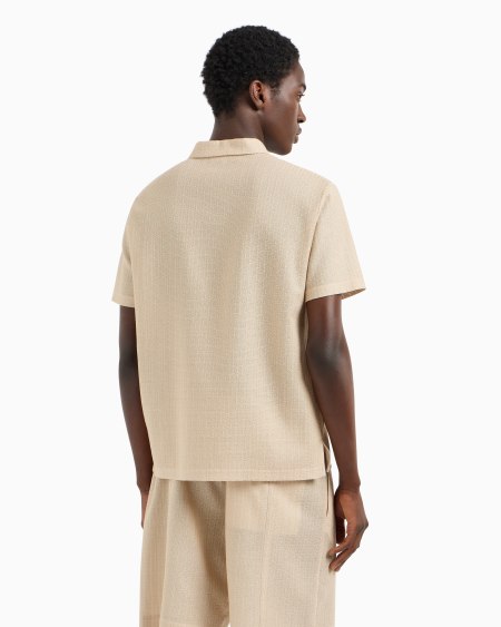 Armani Polo de punto microcalado con cremallera COMPRAR AHORA