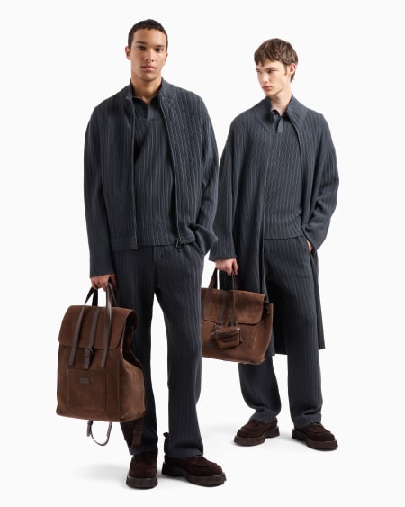 Armani Jersey con cuello polo de punto ottoman vertical de viscosa Icon Solo hoy