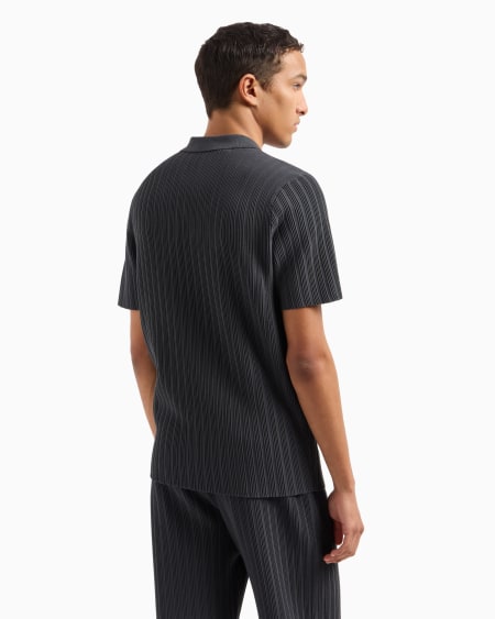 Armani Jersey con cuello polo de punto ottoman vertical de viscosa Icon Solo hoy