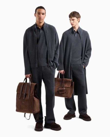 Armani Cárdigan con cremallera completa de punto ottoman vertical de viscosa Icon Promoción trimestral