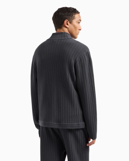 Armani Cárdigan con cremallera completa de punto ottoman vertical de viscosa Icon Promoción trimestral