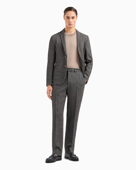 Armani Chaqueta de abotonadura sencilla de lana virgen estructurada Icon Superdescuento