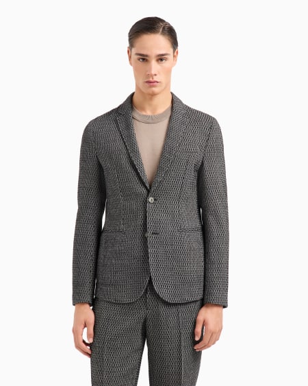 Armani Chaqueta de abotonadura sencilla de lana virgen estructurada Icon Superdescuento