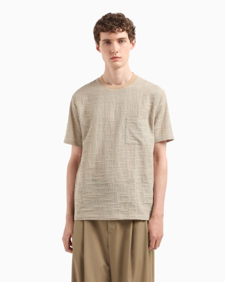 Armani Camiseta de punto con motivo de intarsia Liquidación