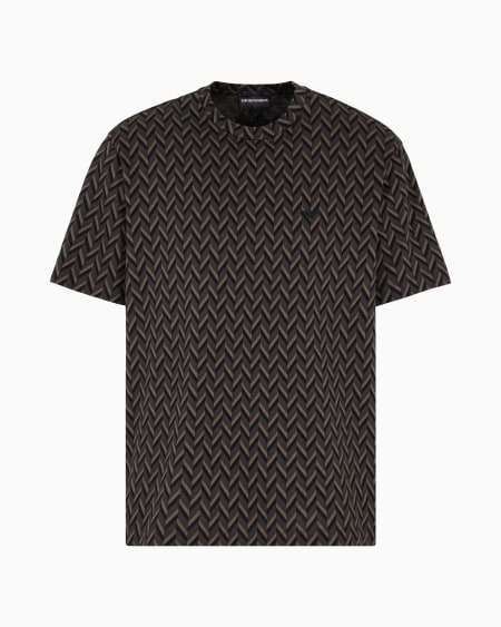 Armani Camiseta de punto con fantasía en tejido jacquard Icon Ahorra y exporta