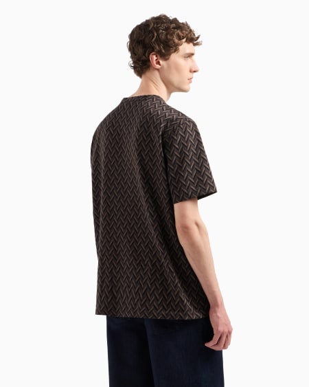 Armani Camiseta de punto con fantasía en tejido jacquard Icon Ahorra y exporta