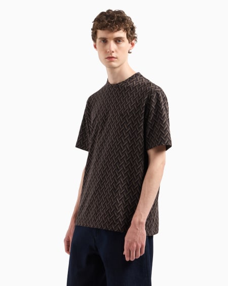 Armani Camiseta de punto con fantasía en tejido jacquard Icon Ahorra y exporta