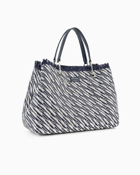Armani Bolso shopper MyEA grande en esterilla trenzada Libre de impuestos