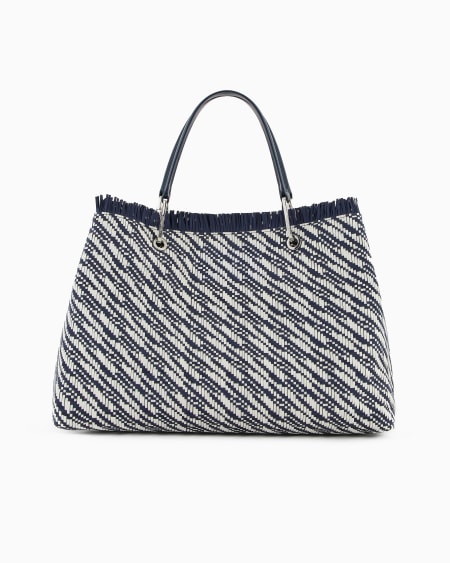 Armani Bolso shopper MyEA grande en esterilla trenzada Libre de impuestos