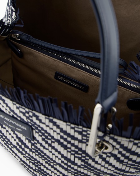 Armani Bolso shopper MyEA grande en esterilla trenzada Libre de impuestos