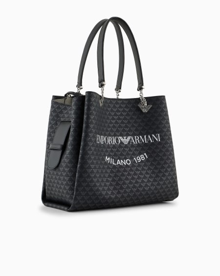 Armani Bolso shopper con motivo integral de águila y colgante de águila Descuento por venta flash
