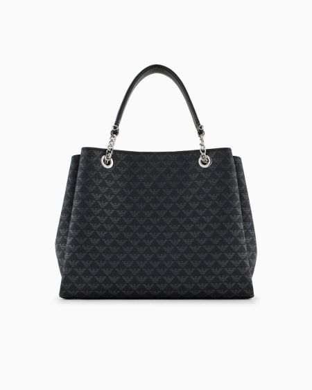 Armani Bolso de mano con águila integral y logotipo Milano 1981 estampado Ofertas de temporada