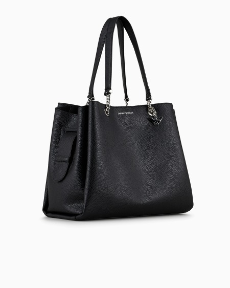 Armani Bolso shopper con efecto graneado y colgante de águila Los más vendidos