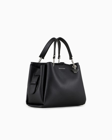 Armani Bolso de mano con efecto graneado y colgante de águila Ventas relámpago