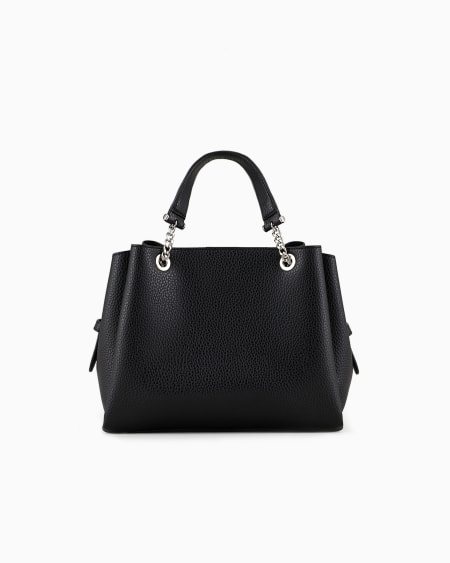 Armani Bolso de mano con efecto graneado y colgante de águila Ventas relámpago